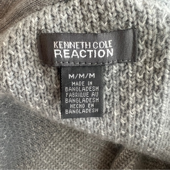 Kenneth Cole Reaction  30% wool Gray Shawl Collar Cardigan - Picture 3 of 10